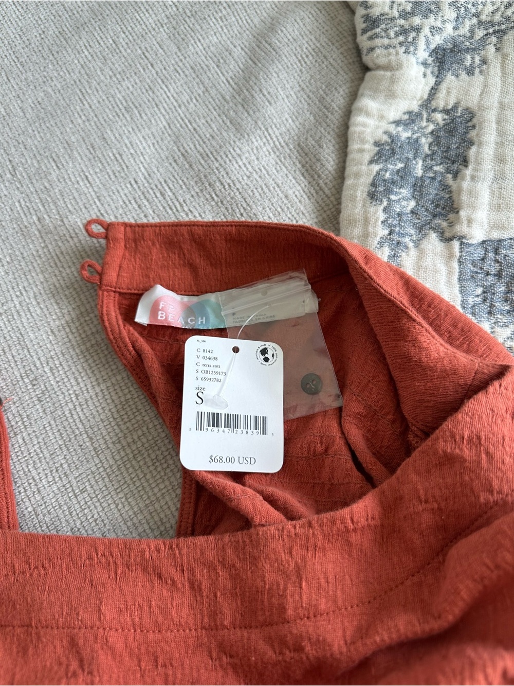 NWT Free people beach orange romper size small - Picture 6 of 6